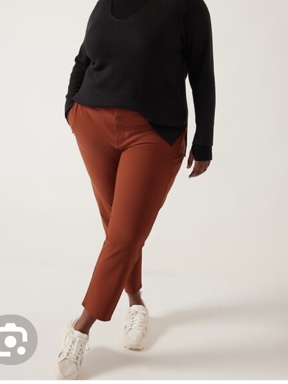 New Athleta Brown Pants 10 Stellar Skinny Trouser Stretchy Comfort Travel Office